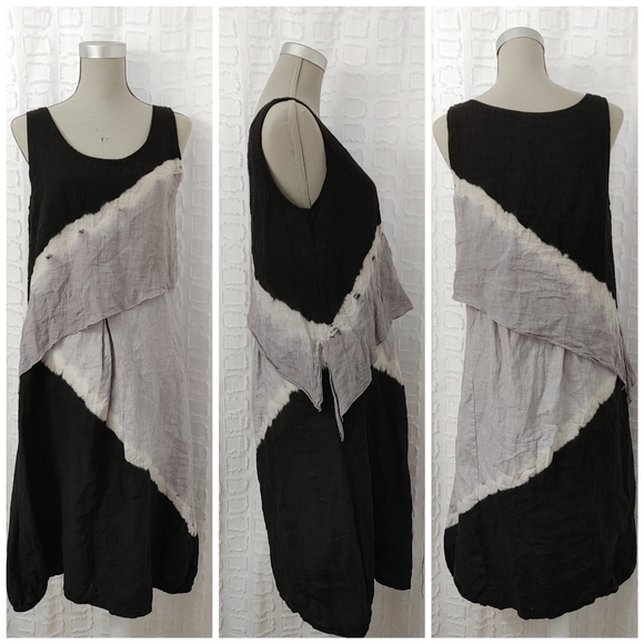 Luna Luz Linen Lagenlook Tie Dye Dress Size S - Picture 2 of 14